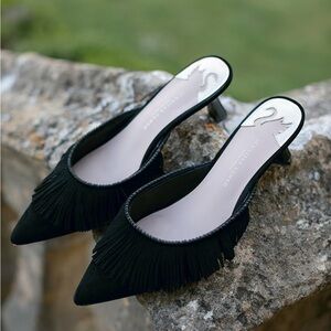 Black Fringe Women's Shoes